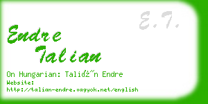 endre talian business card